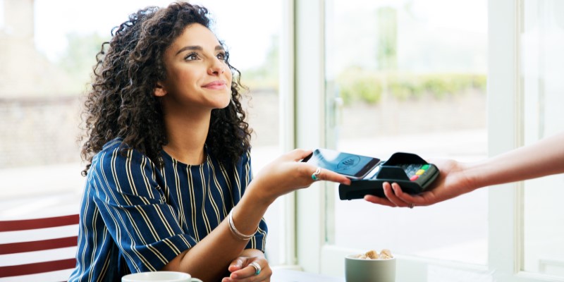 woman paying bill