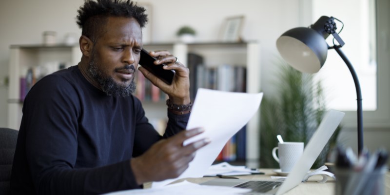 business man on phone